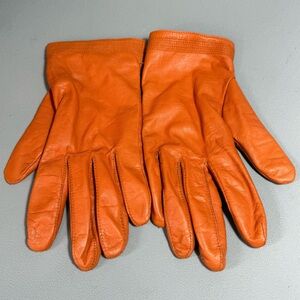 FOWNES Vintage Orange Leather Gloves